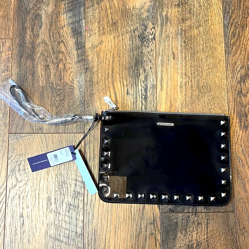 Rebecca Minkoff grey/clear wristlet